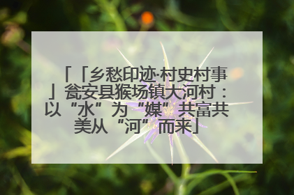 「乡愁印迹·村史村事」瓮安县猴场镇大河村：以“水”为“媒”共富共美从“河”而来