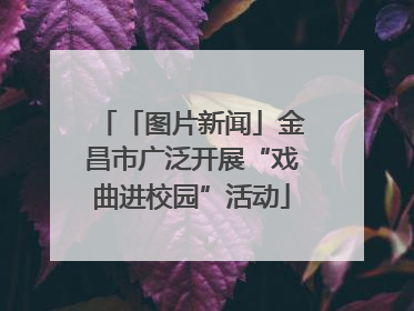 「图片新闻」金昌市广泛开展“戏曲进校园”活动