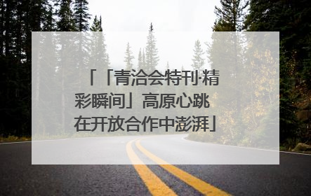 「青洽会特刊·精彩瞬间」高原心跳 在开放合作中澎湃