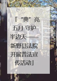 “典”亮五月 守护半边天——新野县法院开展普法宣传活动