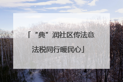 “典”润社区传法意 法税同行暖民心