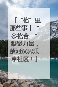 “格”里那些事丨“多格合一”凝聚力量，楚河汉界乐享社区！