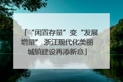“闲置存量”变“发展增量” 浙江现代化美丽城镇建设再添新意