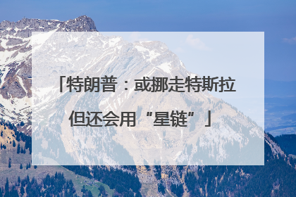 特朗普：或挪走特斯拉 但还会用“星链”