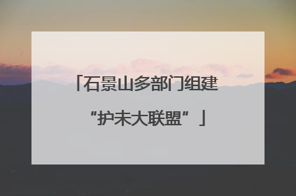 石景山多部门组建“护未大联盟”