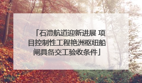 石澧航道迎新进展 项目控制性工程艳洲枢纽船闸具备交工验收条件