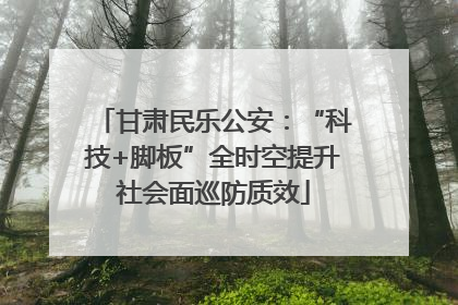 甘肃民乐公安：“科技+脚板”全时空提升社会面巡防质效