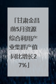甘肃金昌前5月资源综合利用产业集群产值同比增长27%
