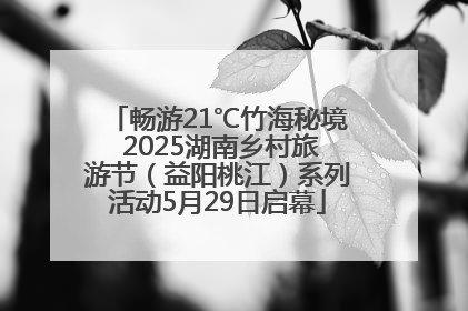 畅游21℃竹海秘境 2025湖南乡村旅游节（益阳桃江）系列活动5月29日启幕