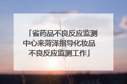 省药品不良反应监测中心来菏泽指导化妆品不良反应监测工作