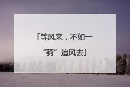 等风来，不如一“骑”追风去