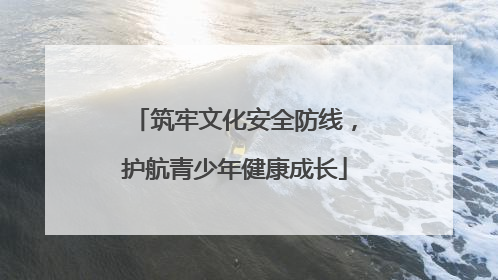 筑牢文化安全防线，护航青少年健康成长