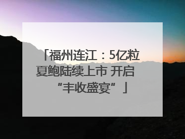 福州连江：5亿粒夏鲍陆续上市 开启“丰收盛宴”