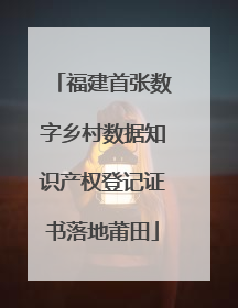 福建首张数字乡村数据知识产权登记证书落地莆田