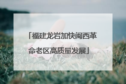 福建龙岩加快闽西革命老区高质量发展