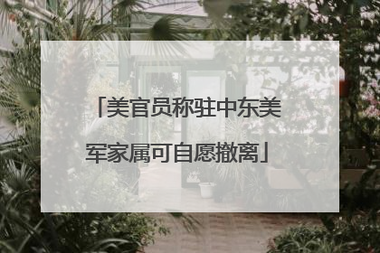 美官员称驻中东美军家属可自愿撤离