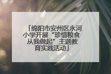 绵阳市安州区永河小学开展“珍惜粮食 从我做起”主题教育实践活动