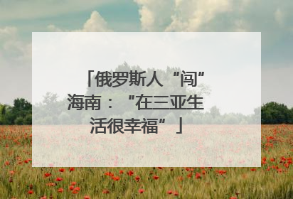 俄罗斯人“闯”海南：“在三亚生活很幸福”