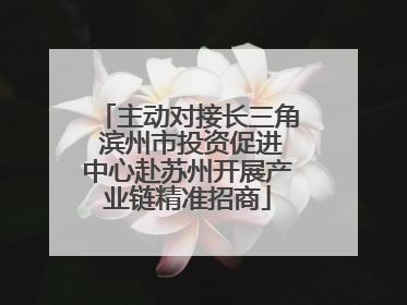 主动对接长三角 滨州市投资促进中心赴苏州开展产业链精准招商