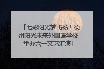 七彩阳光梦飞扬！德州阳光未来外国语学校举办六一文艺汇演