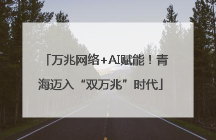 万兆网络+AI赋能！青海迈入“双万兆”时代
