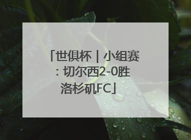 世俱杯｜小组赛：切尔西2-0胜洛杉矶FC