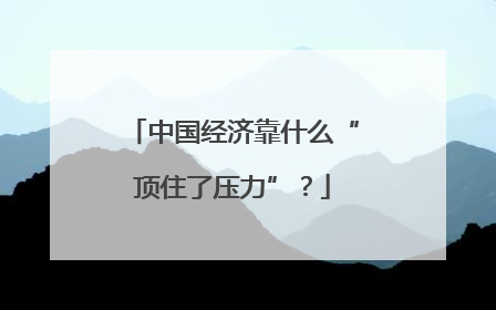 中国经济靠什么“顶住了压力”？