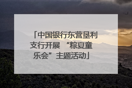 中国银行东营垦利支行开展 “粽夏童乐会”主题活动