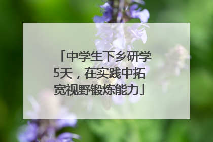中学生下乡研学5天，在实践中拓宽视野锻炼能力