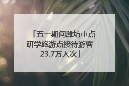 五一期间潍坊重点研学旅游点接待游客23.7万人次