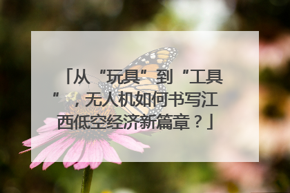 从“玩具”到“工具”，无人机如何书写江西低空经济新篇章？