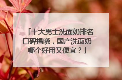 十大男士洗面奶排名口碑揭晓，国产洗面奶哪个好用又便宜？