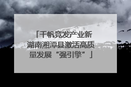 千帆竞发产业新 湖南湘潭县激活高质量发展“强引擎”