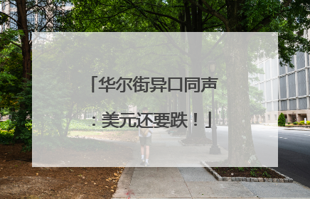 华尔街异口同声：美元还要跌！