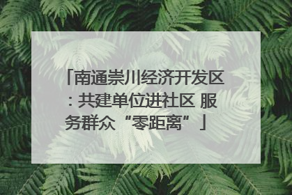 南通崇川经济开发区：共建单位进社区 服务群众“零距离”