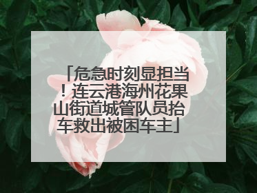 危急时刻显担当！连云港海州花果山街道城管队员抬车救出被困车主
