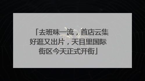 去班味一流，首店云集好逛又出片，天目里国际街区今天正式开街