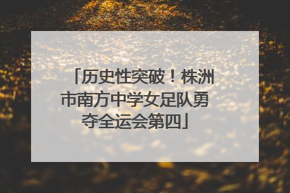 历史性突破！株洲市南方中学女足队勇夺全运会第四