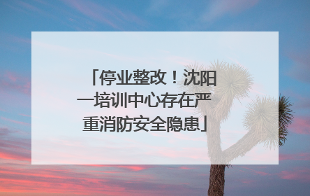 停业整改！沈阳一培训中心存在严重消防安全隐患