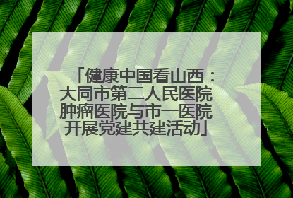 健康中国看山西：大同市第二人民医院肿瘤医院与市一医院开展党建共建活动