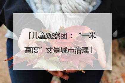 儿童观察团：“一米高度”丈量城市治理