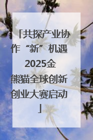 共探产业协作“新”机遇 2025金熊猫全球创新创业大赛启动
