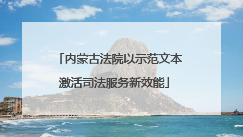 内蒙古法院以示范文本激活司法服务新效能