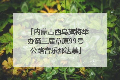 内蒙古西乌旗将举办第三届草原99号公路音乐那达慕