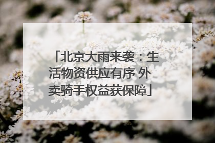 北京大雨来袭：生活物资供应有序 外卖骑手权益获保障