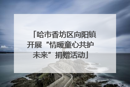 哈市香坊区向阳镇开展“情暖童心共护未来”捐赠活动