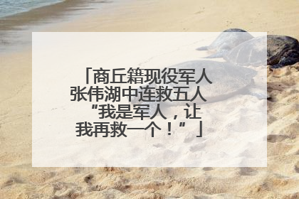 商丘籍现役军人张伟湖中连救五人 “我是军人，让我再救一个！”