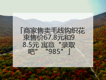 商家售卖毛线钩织花束售价67.8元和98.5元 寓意“录取吧”“985”