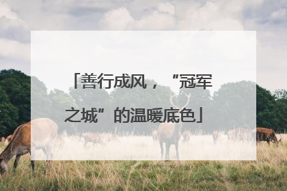 善行成风，“冠军之城”的温暖底色