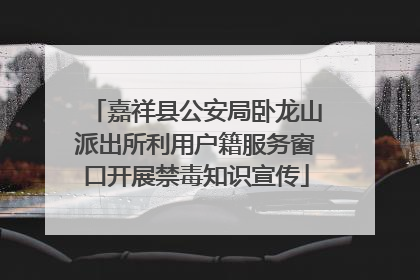 嘉祥县公安局卧龙山派出所利用户籍服务窗口开展禁毒知识宣传